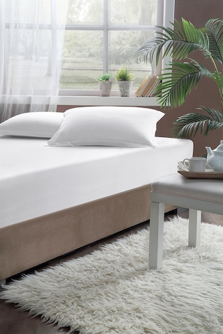 Pierre Cardin Pamuk Saten Lastikli Çarşaf 120x200 Beyaz