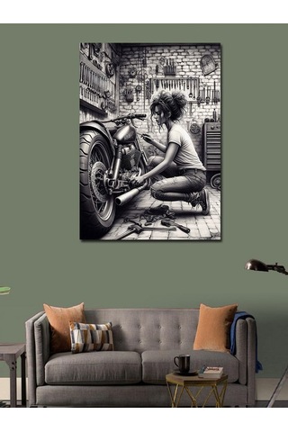 Kanvas Tablo Tamirci Kadın 50cmx70cm