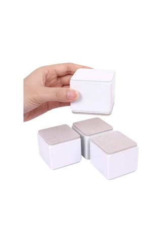 Mufunye 5cm Mobilya Yükselticileri, 6cm Uzunluk Yatak Yükselticileri, Kanepe, Yatak Ve Dolap İçin 5cm Kaldırabilir, Kare Beyaz