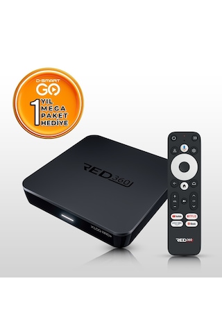 RED360 X100 Pro Google TV Box + 12 Aylık D-Smart GO