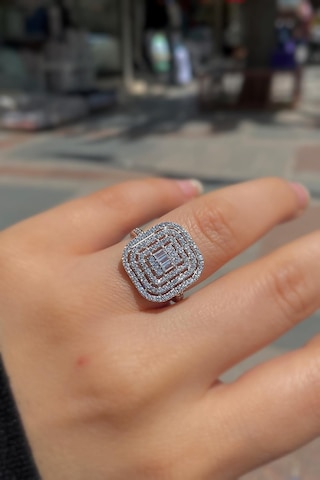 Gümüş 3 Sıra Baget Taşlı Bayan Yüzük Hr56e5326f2 Diğer