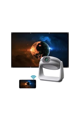 Heaven House Şarjlı Projeksiyon Cihazı Mini Projeksiyon Led Projektör Taşınabilir Projeksiyon Taşınır Projeksiyon Şarjlı Projeksiyon