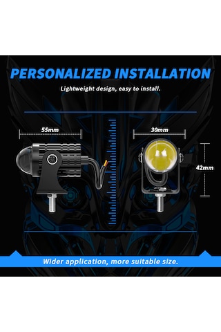 Motosiklet Sis Farı 2 Adet Delici Yüksek Parlak Beyaz Sarı Çift