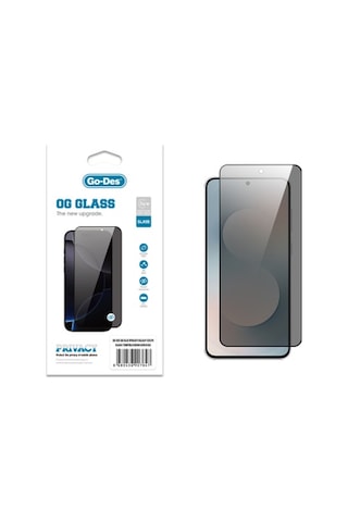 Galaxy S25 Fe Uyumlu Go Des Og Glass Privacy Hayalet Antistatik Temperli Cam Ekran Koruyucu Siyah