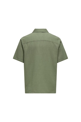 Only & Sons Erkek Waffle Kumaş Yazlık Resort Gömlek - Onsbertil Model-yeşil Yeşil