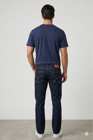 Levi's Erkek 100% Pamuk Lacivert Tişört Standart Fit Beyaz/lacivert