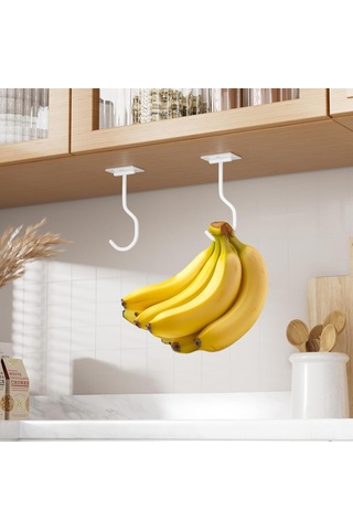 Fosenze Beyaz Elektrostatik Boyalı Katlanabilir Mutfak Muz Kancası - Tavan Montajlı Kolay Kurulum Ve Ayarlama Özellikli Mevcut Tarz Meyve Asıcı
