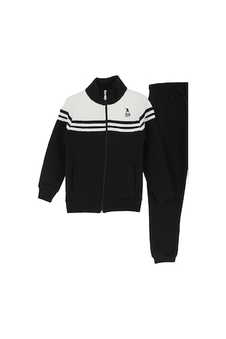 Erkek Çocuk Eşofman Takım-3 İplik Şardonlu-fermuarlı-hakim Yaka 12-16 Yaş 12381 Siyah