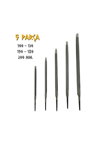 Sgs Üçgen Eğe Seti İnce Dişli - 100-130-150-180-200 Mm. - 5 Parça