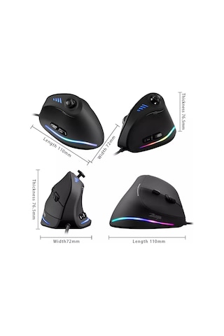 Zelotes C-18 10000 DPI Dikey Ergonomik Optik Oyuncu Mouse