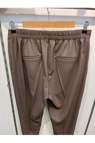 Dekorati F Düğmeli Arka Bel Lasti Kli Pantolon kahve