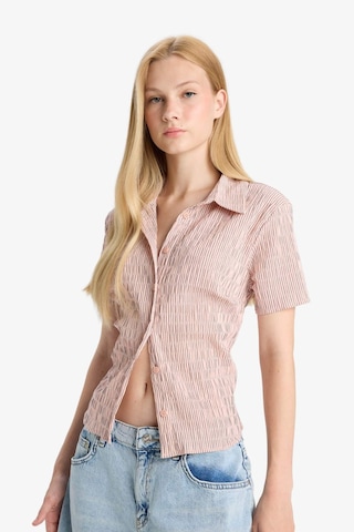 Defacto Coool Fitted Dokulu Kısa Kollu Gömlek F4849ax25aupn153 Pembe