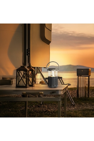 Lenyes S230 Kamp Gece Lambalı Bluetooth Speaker Hoparlör V5.3 Siyah Siyah