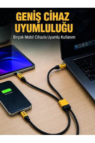 Mey Najmaddin 240w Çoklu Şarj Kablosu Type-c Lightning Micro Usb Örgü Kablo Najmaddin Belirtilmemiş