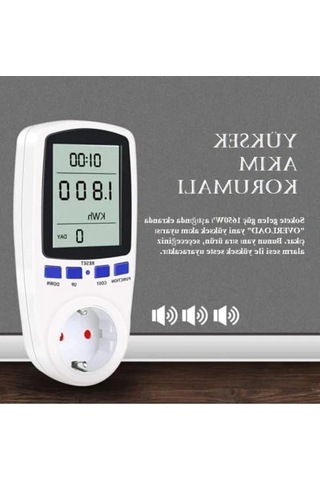 Priz Tipi Wattmetre, Enerji Sarfiyatı Ve Akım Ölçümü İçin 16a