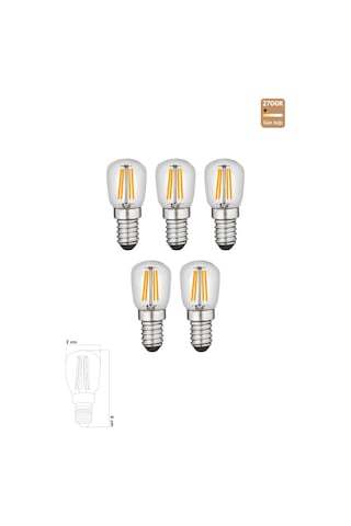 Led Rustik Ampul E14 C7 Ampul 2w 2700k Gün Işığı 5'li Erd-69