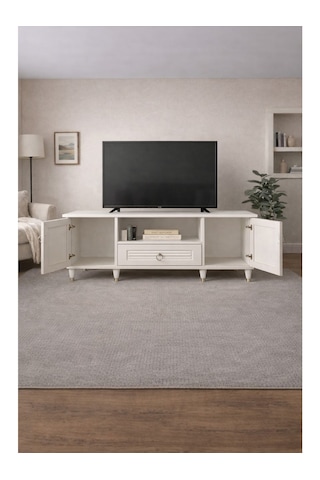 Beyaz Tv Ünitesi Tv Sehpası 140 Cm