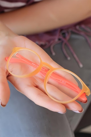 Özel Sarı Renk Oval Turuncu Renk Bayan Gözlük Fırsat