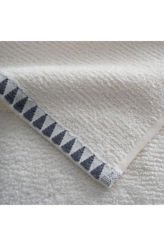 Tria Banyo Havlusu %100 Pamuk Jakarlı Krem-lacivert 80x150 Cm