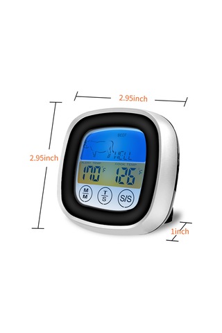 Geeksen Renkli Ekran Dokunmatik Izgara Termometresi En2022-1 Siyah Çok Renkli