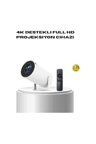 4k Destekli Full Hd Projeksiyon Cihazı - 130 İnç Geniş Ekran Wifi Ve Hdmı Bağlantılı