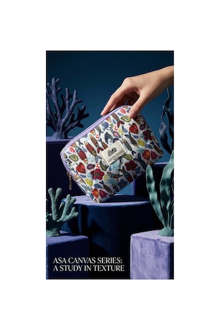 Özel Seri Mini Boy Makyaj Çantası,%100 Pamuk Kanvas Kumaş,fermuarlı Kozmetik Çantası,19,5x12,5x7 Cm