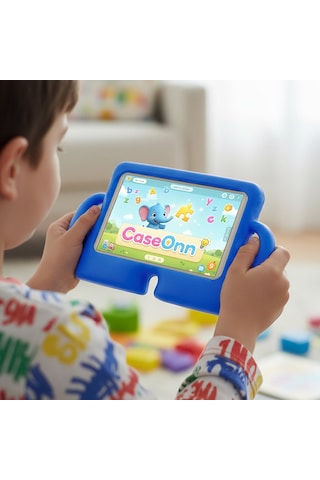 Caseonn Samsung Galaxy Uyumlu Tab S5e T720 / Tab A8 X200 Kılıf Tutma Kollu Silikon Mavi Diğer