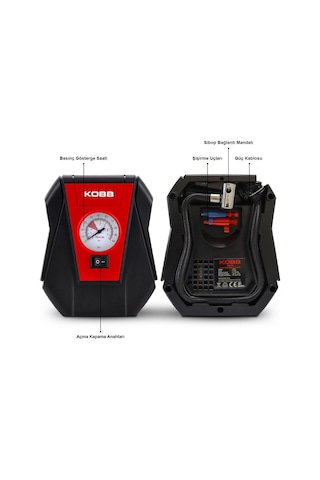 Kobb Kb100 12volt 100 Psı Analog Göstergeli Hava Lastik Şişirme Pompası
