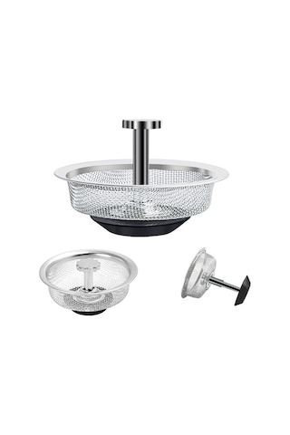 Moly Mtk Lavabo Tıkanma Önleyici Paslanmaz Çelik Filtre Sapı Çap 90mm Krom