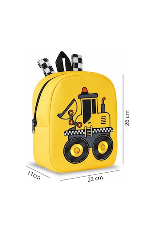 Denokids Buldozer Erkek Çocuk Okul Sırt Çantası Çok Renkli