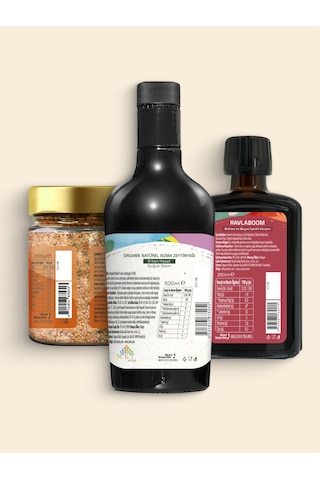 Ravla Organik Zeytinyağı Bebek Çocuk Yüksek Polifenol 500 ML + Ravla 17 Sebzeli Tarhana 200 G + Ravlaboom Karışım 250 ML