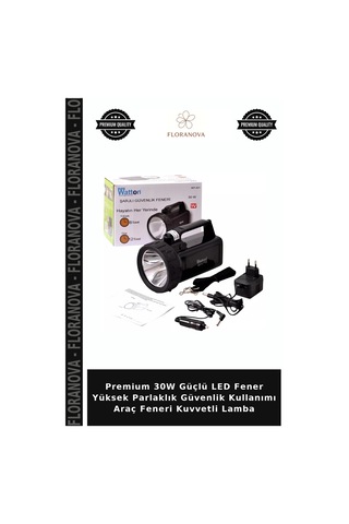 Premium 30w Güçlü Led Fener Yüksek Parlaklık Güvenlik Kullanımı Araç Feneri Kuvvetli Lamba