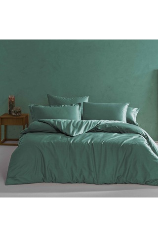Linens Mix&match Pamuk Saten 2'li Volanlı Yastık Kılıfı Seti Petrol