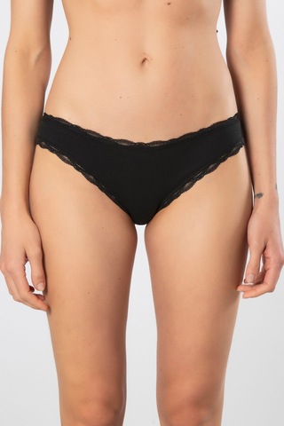 Türen Kadın Likralı Ribana Dantelli Bikini Külot 2'li Paket 928/siyah Siyah