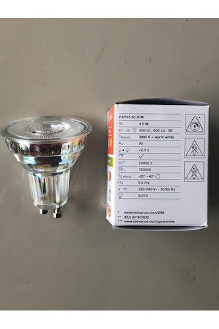 10 Adet Ledvance Gu 10 Dimli Led 4.5w 50w 350 Lümen 3000 Kelvin