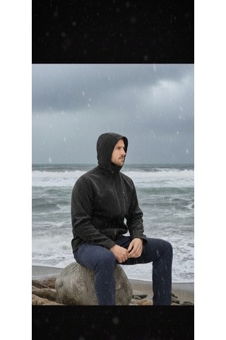 Luxic Core Erkek Siyah Kapüşonlu Softshell Mont Su Ve Rüzgar Geçirmez Outdoor Günlük Kullanım