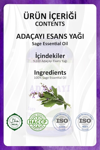Adaçayı Yağı Sage Essential Oil 20 Ml.