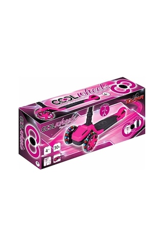 Tulpar Scooter Katlanabilir Led Işıklı Silikon Tekerli 4 - 6 Yaş Max. 40 Kg Kapasiteli Pembe