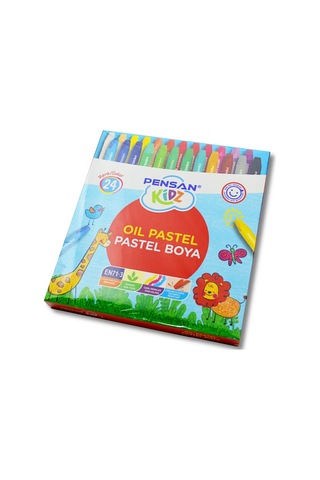 Pensan Kidz Karton Kutu Pastel Boya 24 Renk Çok Renkli