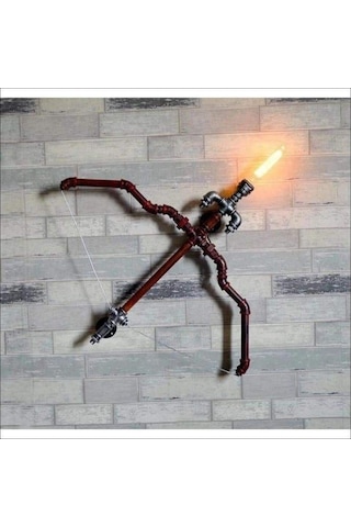 Ok Ve Yay Endüstriyel Lamba, Vintage El Yapımı Diriliş Ok Yay Duvar Apliği Dekoratif Lamba Siyah