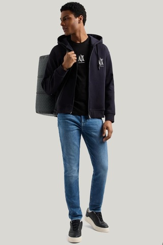 Erkek Regular Fit Fermuarlı Kapüşonlu Sweatshirt - Lacivert Deep Navy