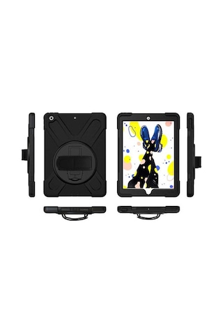 Apple Uyumlu iPad 10.2 (8.Nesil) Zore Defender Tablet Silikon-Siyah - Siyah