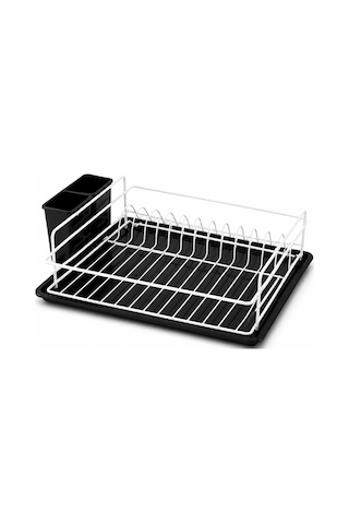 En Çok Tercih Edilen Daldırma Termo Plastik Kaplama Bulaşıklık Paslanmaz & Kararma Yapmaz Ultra Geniş Kapasiteli Tabaklık Su Tutmayan Tepsi Premium Mutfak Kurutmalık 45,5x35,5 Cm-beyaz Beyaz