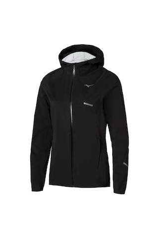 Mizuno Waterproof 20k Hooded Jacket Kadın Yağmurluk Siyah Çok Renkli