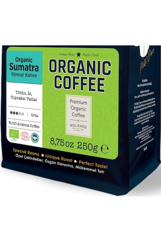 Moliendo Organic Indonesia Sumatra Yöresel Çekirdek Kahve 250 G