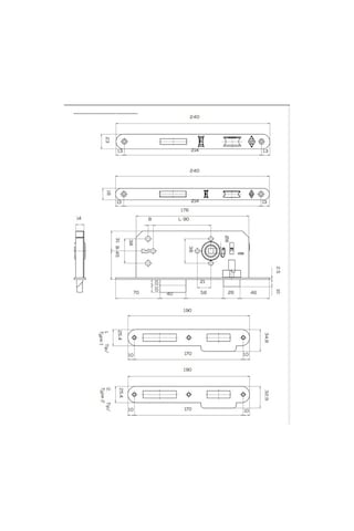 Kapı Gömme Kilidi Kale 141r Oda 45mm