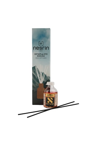Nesrin Amber 50 Ml Çubuklu Oda Ve Oto Kokusu Reed Diffuser, Kalıcı Ortam Kokusu - 8690352954100k