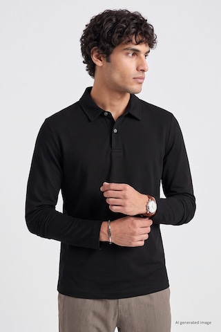 Tommy Life Siyah Rahat Form Basic Erkek Polo Yaka T-shirt - 88512