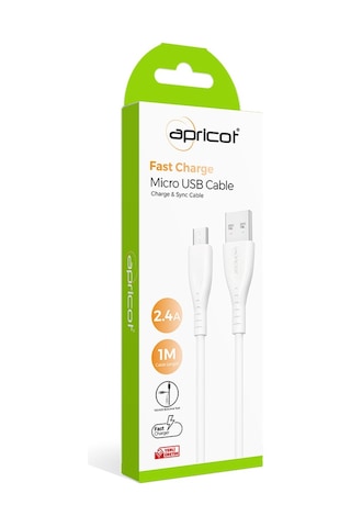 Apricot APC-A120M Micro USB 1 M 2.4A Şarj ve Data Kablosu