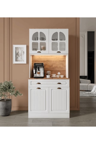Guneystore Efes 2 Kapaklı Kahve Köşesi 93 Cm Mdf Ledli